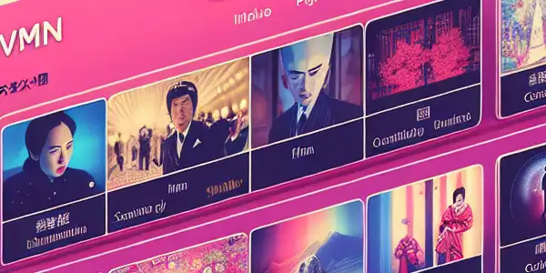 A sleek online platform interface for Japanese adult films, featuring organized thumbnails and privacy elements.